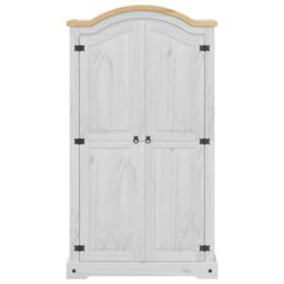 Berkfield Home Wardrobe Corona White 102x52x186 cm Solid Wood Pine - Size: 102 x 52 x 186 cm - thumbnail 4