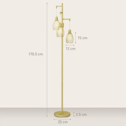Wyld Haus Rodi 3 Light Industrial Floor Lamp Gold Tone - thumbnail 4