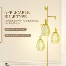 Wyld Haus Rodi 3 Light Industrial Floor Lamp Gold Tone - thumbnail 8