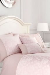Dreams & Drapes 'Blossom' Woven Jacquard Floral Filled Rectangular Cushion in Light Pink - Size: 30 cm x 50 cm - thumbnail 3