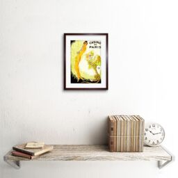 "Artery8 Wall Art Print Music Hall Paris Showgirl Leopard Cat Casino Artwork Framed 9X7 Inch in Brown - Size: W7"" x H9""" - thumbnail 2