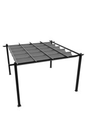 Living and Home 13x13ft Aluminium Pergola with Retractable Roof in Light Grey - thumbnail 6