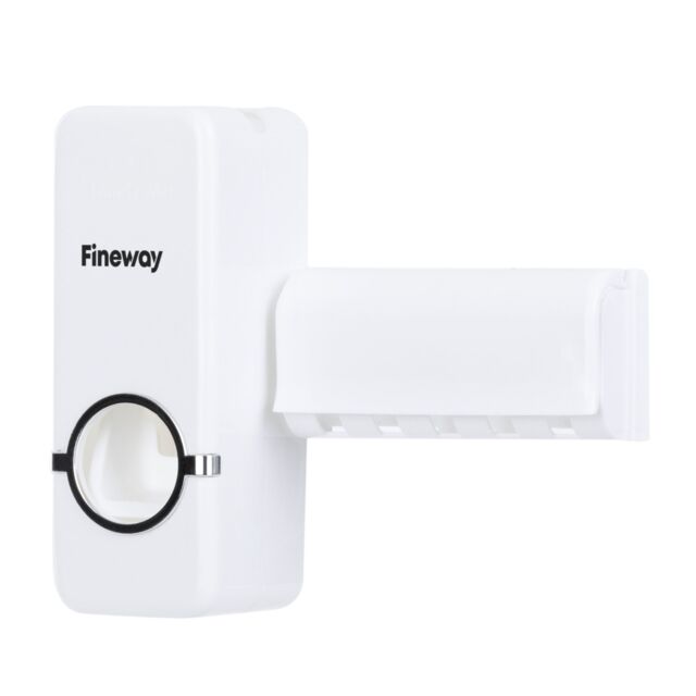 FINEWAY Automatic Toothpaste Dispenser with Holder in White - image 1