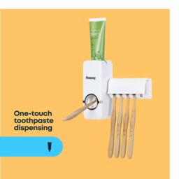 FINEWAY Automatic Toothpaste Dispenser with Holder in White - thumbnail 4