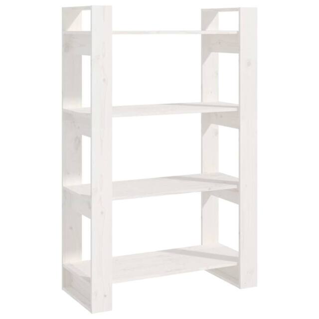 Berkfield Home Book Cabinet/Room Divider White 80x35x125 cm Solid Wood Pine - Size: 80 x 35 x 125 cm - image 1