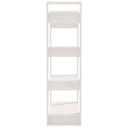 Berkfield Home Book Cabinet/Room Divider White 80x35x125 cm Solid Wood Pine - Size: 80 x 35 x 125 cm - thumbnail 6