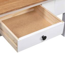 Berkfield Home Classic Coffee Table White 100x60x45 cm Solid Pine Wood Panama Range - Size: 100 x 60 x 45 cm - thumbnail 8