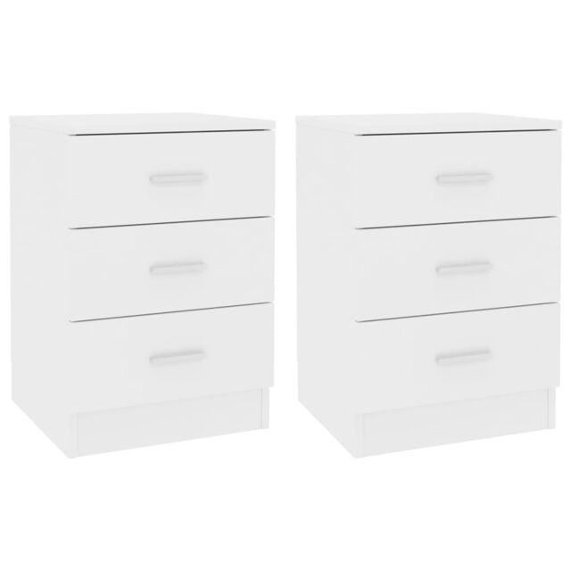 Berkfield Home Bedside Cabinets 2 pcs White 38x35x56 cm Engineered Wood - Size: 38 x 35 x 56 cm - image 1