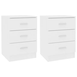 Berkfield Home Bedside Cabinets 2 pcs White 38x35x56 cm Engineered Wood - Size: 38 x 35 x 56 cm - thumbnail 1