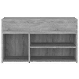 Berkfield Home Shoe Bench Grey Sonoma 80x30x45 cm Engineered Wood - Size: 80 x 30 x 45 cm - thumbnail 6