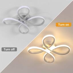 Pheashine 30W LED Ceiling Light, Silver 30cm Flower Flush Mount Lamp, Warm Light in White - thumbnail 3