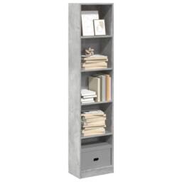 Berkfield Home Bookcase Concrete Grey 40x24x176 cm Engineered Wood - Size: 40 x 24 x 176 cm - thumbnail 2