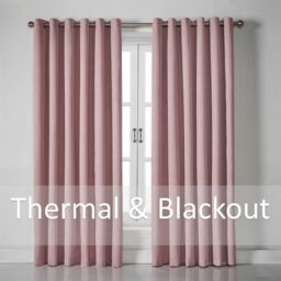 Luxury Living Linen Look Ring Top Blackout Curtains in Pink - Size: 229 cm width x 183 cm drop - thumbnail 3
