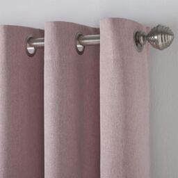 Luxury Living Linen Look Ring Top Blackout Curtains in Pink - Size: 229 cm width x 183 cm drop - thumbnail 5