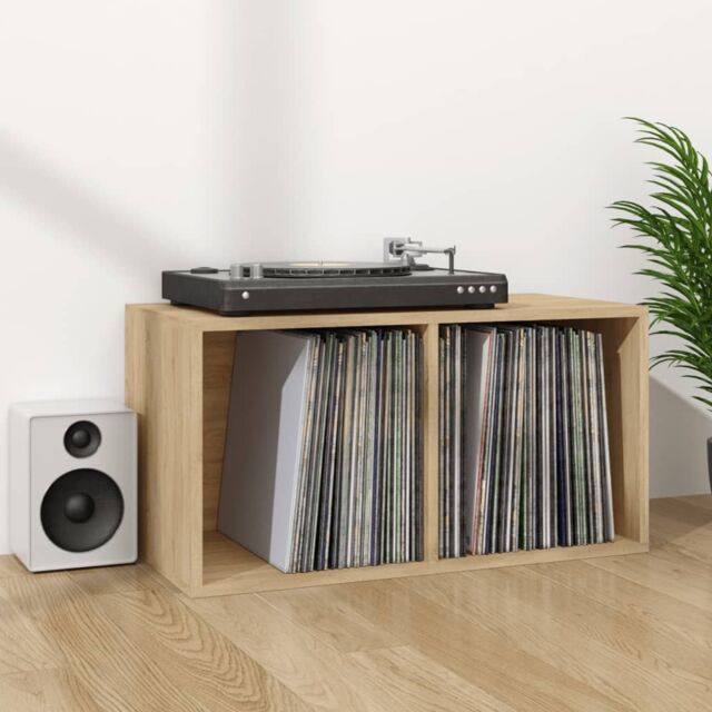 Berkfield Home Vinyl Storage Box Sonoma Oak 71x34x36 cm Engineered Wood in Brown - Size: 71 x 34 x 36 cm - image 1