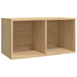 Berkfield Home Vinyl Storage Box Sonoma Oak 71x34x36 cm Engineered Wood in Brown - Size: 71 x 34 x 36 cm - thumbnail 2