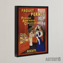 "Artery8 Biscuits Pernot Vintage Advert Framed Canvas Wall Art Print Cappiello in Red - Size: W12"" x H16""" - thumbnail 2