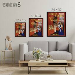 "Artery8 Biscuits Pernot Vintage Advert Framed Canvas Wall Art Print Cappiello in Red - Size: W12"" x H16""" - thumbnail 4