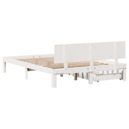 Berkfield Home Bed Frame with Drawers without Mattress White 140x190 cm - thumbnail 6
