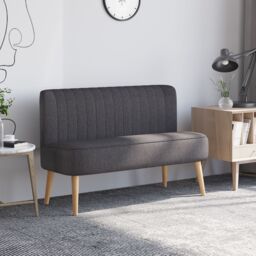 HOMCOM Modern Double Seat Sofa Compact Loveseat Couch Padded Velvet Wood Legs in Dark Grey - thumbnail 1