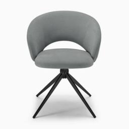 FurnitureboxUK 2x Anika Fabric Swivel Dining Chairs in Grey - thumbnail 8