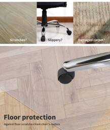 Marlow Office Chair Desk Mat Floor Computer Carpet Protector PVC Clear - thumbnail 2