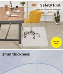 Marlow Office Chair Desk Mat Floor Computer Carpet Protector PVC Clear - thumbnail 6