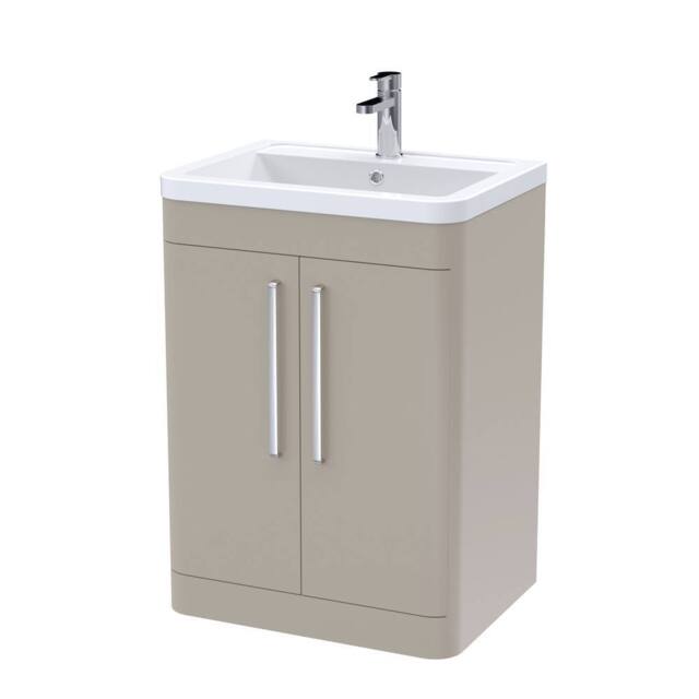 Balterley Aldershawe 2 Door Vanity Unit, Ceramic Basin, 600mm, Pebble Grey - image 1