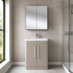 Balterley Aldershawe 2 Door Vanity Unit, Ceramic Basin, 600mm, Pebble Grey - thumbnail 6