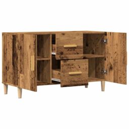 Berkfield Home Sideboard Old Wood 100x36x60 cm Engineered Wood in Brown - Size: 100 x 36 x 60 cm - thumbnail 5