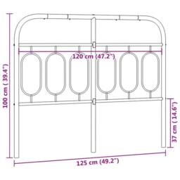 Berkfield Home Metal Headboard White 120 cm - thumbnail 6