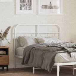 Berkfield Home Metal Headboard White 120 cm - thumbnail 2