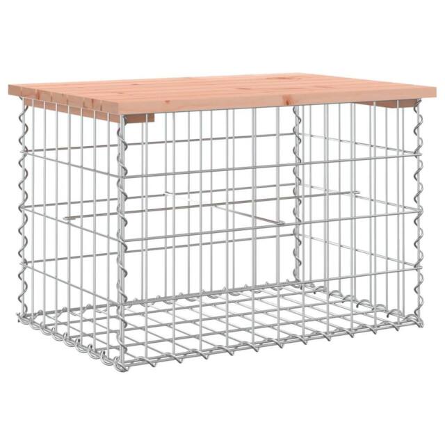 Berkfield Home Garden Bench Gabion Design 63x44x42 cm Solid Wood Douglas in Brown - Size: 63 x 44 x 42 cm - image 1