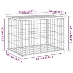 Berkfield Home Garden Bench Gabion Design 63x44x42 cm Solid Wood Douglas in Brown - Size: 63 x 44 x 42 cm - thumbnail 8