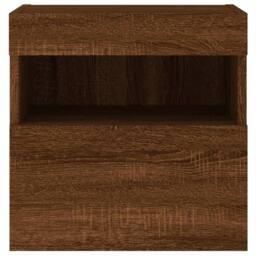 Berkfield Home TV Wall Cabinet with LED Lights Brown Oak 40x30x40 cm - Size: 40 x 30 x 40 cm - thumbnail 9
