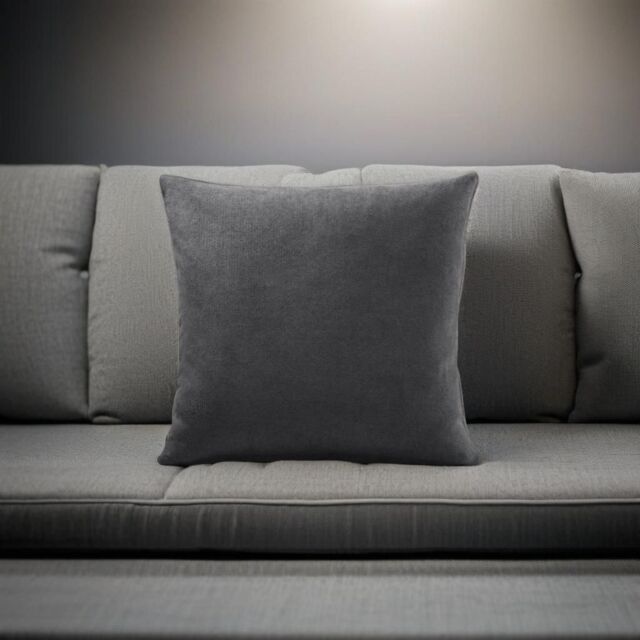 Luxury Living Velvet Chenille Cushion in Grey - Size: 45 cm x 45 cm - image 1