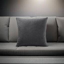 Luxury Living Velvet Chenille Cushion in Grey - Size: 45 cm x 45 cm