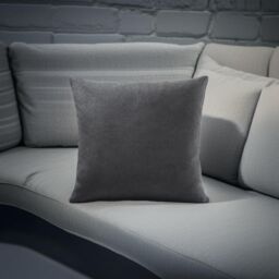 Luxury Living Velvet Chenille Cushion in Grey - Size: 45 cm x 45 cm - thumbnail 2