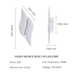 Pheashine White 29cm Rectangular LED Wall Light 20W 3000K 2300LM Acrylic - thumbnail 4