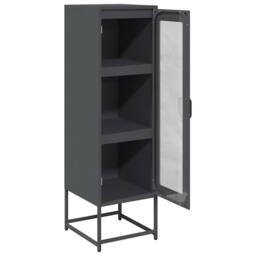 Berkfield Home Highboard Anthracite 36x39x123 cm Cold-rolled Steel in Charcoal - Size: 36 x 39 x 123 cm - thumbnail 7