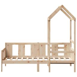 Berkfield Home Day Bed with Roof without Mattress 80x200 cm Solid Wood in Brown - thumbnail 4