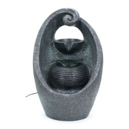 ValueLights Solar Powered Outdoor Cascading Swirl Water Feature Fountain in Grey - thumbnail 2