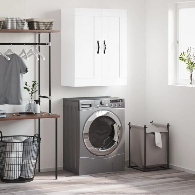 Berkfield Home Wall Mounted Cabinet White 69.5x34x90 cm Engineered Wood - image 1