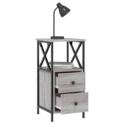 Berkfield Home Bedside Cabinets 2 pcs Grey Sonoma 34x35.5x70 cm Engineered Wood - thumbnail 5