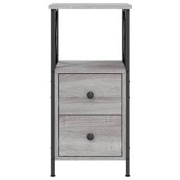 Berkfield Home Bedside Cabinets 2 pcs Grey Sonoma 34x35.5x70 cm Engineered Wood - thumbnail 7