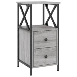 Berkfield Home Bedside Cabinets 2 pcs Grey Sonoma 34x35.5x70 cm Engineered Wood - thumbnail 3