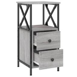 Berkfield Home Bedside Cabinets 2 pcs Grey Sonoma 34x35.5x70 cm Engineered Wood - thumbnail 6