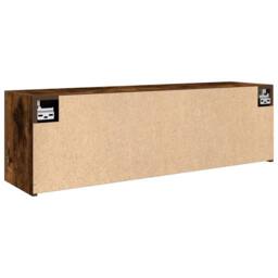 Berkfield Home Decorative Bathroom Wall Cabinet Smoked Oak 100x25x30 cm Engineer in Brown - Size: 100 x 25 x 30 cm - thumbnail 8