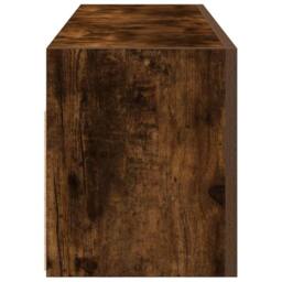 Berkfield Home Decorative Bathroom Wall Cabinet Smoked Oak 100x25x30 cm Engineer in Brown - Size: 100 x 25 x 30 cm - thumbnail 7