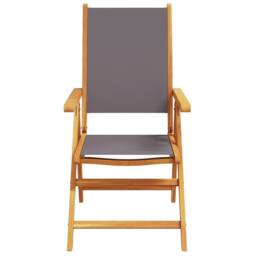 Berkfield Home Reclining Garden Chairs 8 pcs Anthracite Fabric & Solid Wood - thumbnail 4